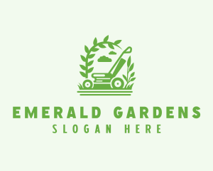 Mower Grass Cutting logo design