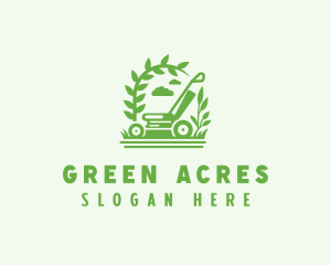 Mower Grass Cutting logo design