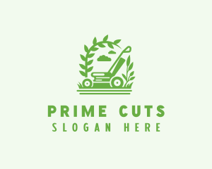 Mower Grass Cutting logo design