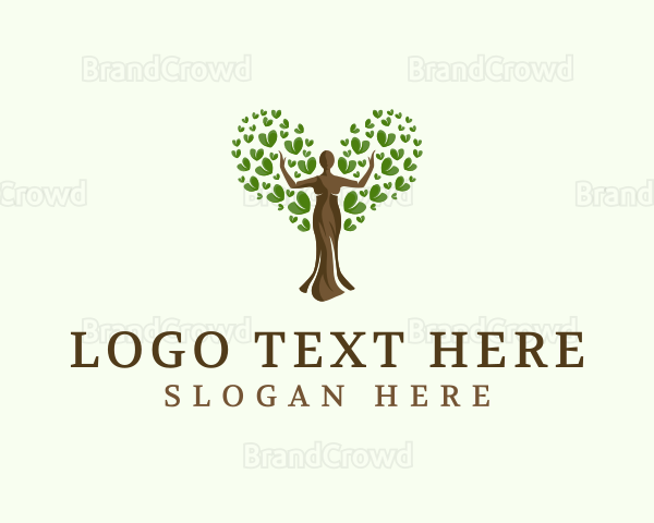 Heart Tree Woman Logo