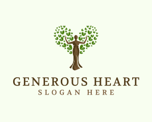 Heart Tree Woman logo design