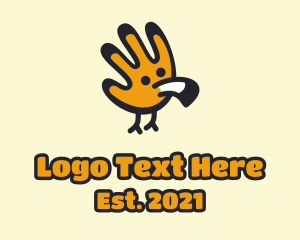 Wild Animal - Hand Yellow Toucan logo design