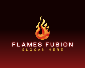 Flaming Fire Droplet logo design