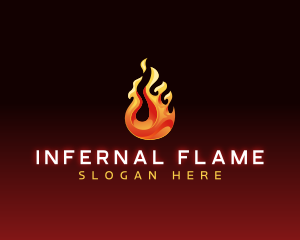 Flaming Fire Droplet logo design