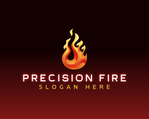 Flaming Fire Droplet logo design