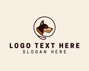Dobermann - Pet Dog Leash logo design