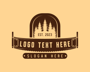 Logging - Wood Cutter Saw logo design
