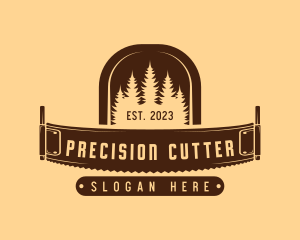 Wood Cutter Saw logo design