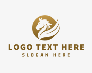 Stallion - Luxurious Winged Horse logo design