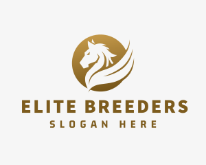 Luxurious Winged Horse  logo design