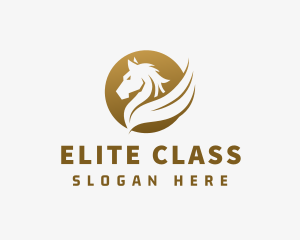 Luxurious Winged Horse  logo design