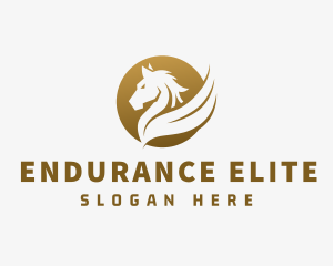 Luxurious Winged Horse  logo design