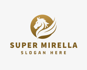 Horse - Luxurious Winged Horse logo design