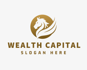 Luxurious Winged Horse  logo design