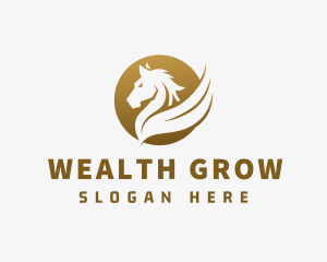 Luxurious Winged Horse  logo design