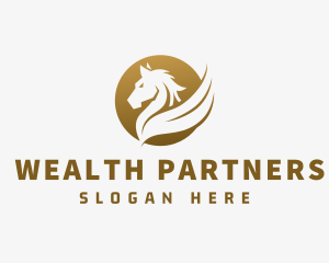 Luxurious Winged Horse  logo design