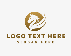 Rich - Luxurious Winged Horse logo design