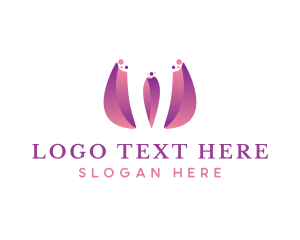 Lettermark - Gradient Floral Letter W logo design