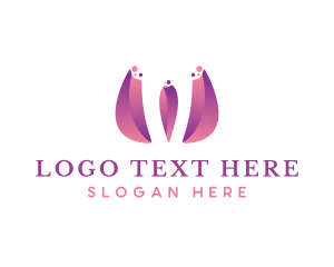 Gradient Floral Letter W Logo