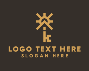 Mortgage - Gold Sun Home Key logo design