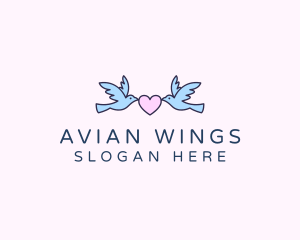 Heart Avian Birds logo design