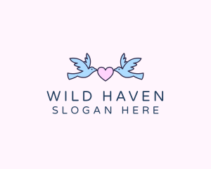 Heart Avian Birds logo design