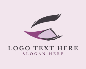 Eyes - Purple Eyeliner Eyelashes logo design