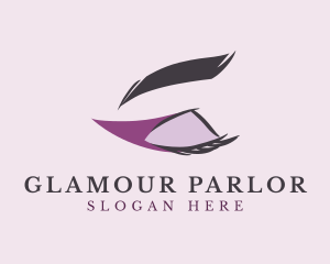 Parlor - Purple Eyeliner Eyelashes logo design