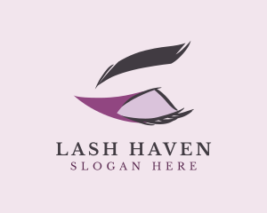 Purple Eyeliner Eyelashes logo design