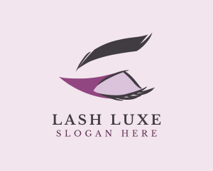 Purple Eyeliner Eyelashes logo design