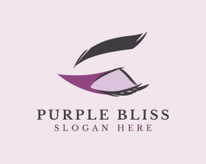 Purple Eyeliner Eyelashes logo design