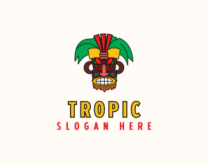 Tropical Tiki Mask logo design