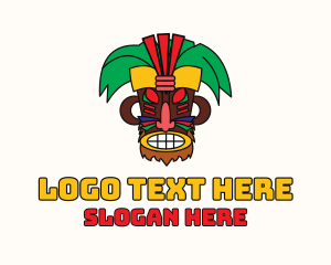 Polynesian - Tropical Tiki Mask logo design