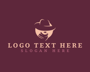 Scarf - Western Cowgirl Hat logo design