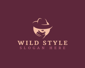 Bandana - Western Cowgirl Hat logo design