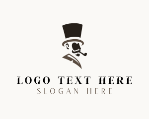 Smoke Pipe - Top Hat Gentleman logo design