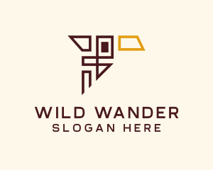 Geometric Bird Wildlife logo design