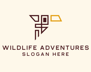 Geometric Bird Wildlife logo design