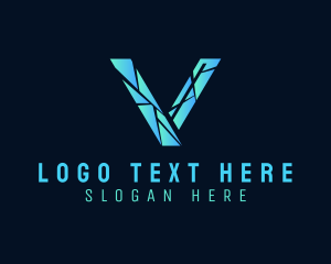 Mosaic Business Letter V logo design