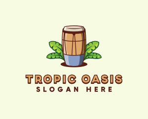 Tropical Conga Drum logo design