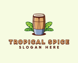 Tropical Conga Drum logo design