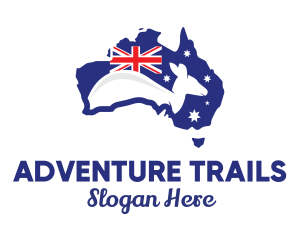 Tourism - Australia Kangaroo Wildlife Tourism logo design