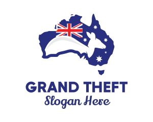 Australia Kangaroo Wildlife Tourism logo design