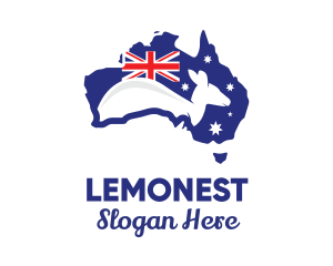Blue - Australia Kangaroo Wildlife Tourism logo design