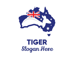 Australia Kangaroo Wildlife Tourism logo design