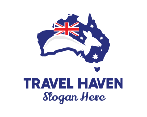 Tourism - Australia Kangaroo Wildlife Tourism logo design