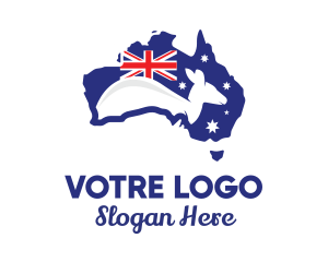 Blue - Australia Kangaroo Wildlife Tourism logo design