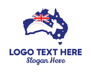 Australia Kangaroo Wildlife Tourism Logo