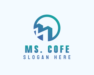 Modern Blue Letter M logo design