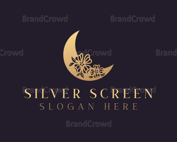 Elegant Floral Moon Logo